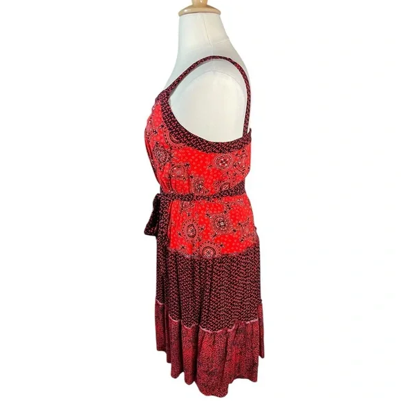 Lane Bryant Dress Size 16 - Red Handkerchief Patchwork - Picture 2 of 6